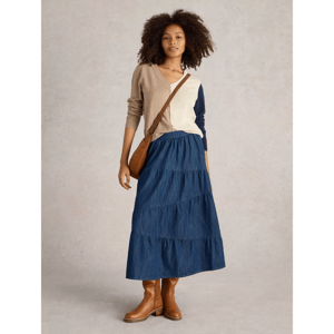 White Stuff Jenna Denim Tiered Skirt